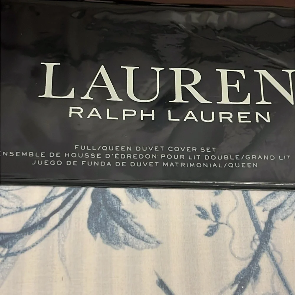 Ralph Lauren Annie Full / Queen Duvet Set new blue Duvet and 2 Standard Shams